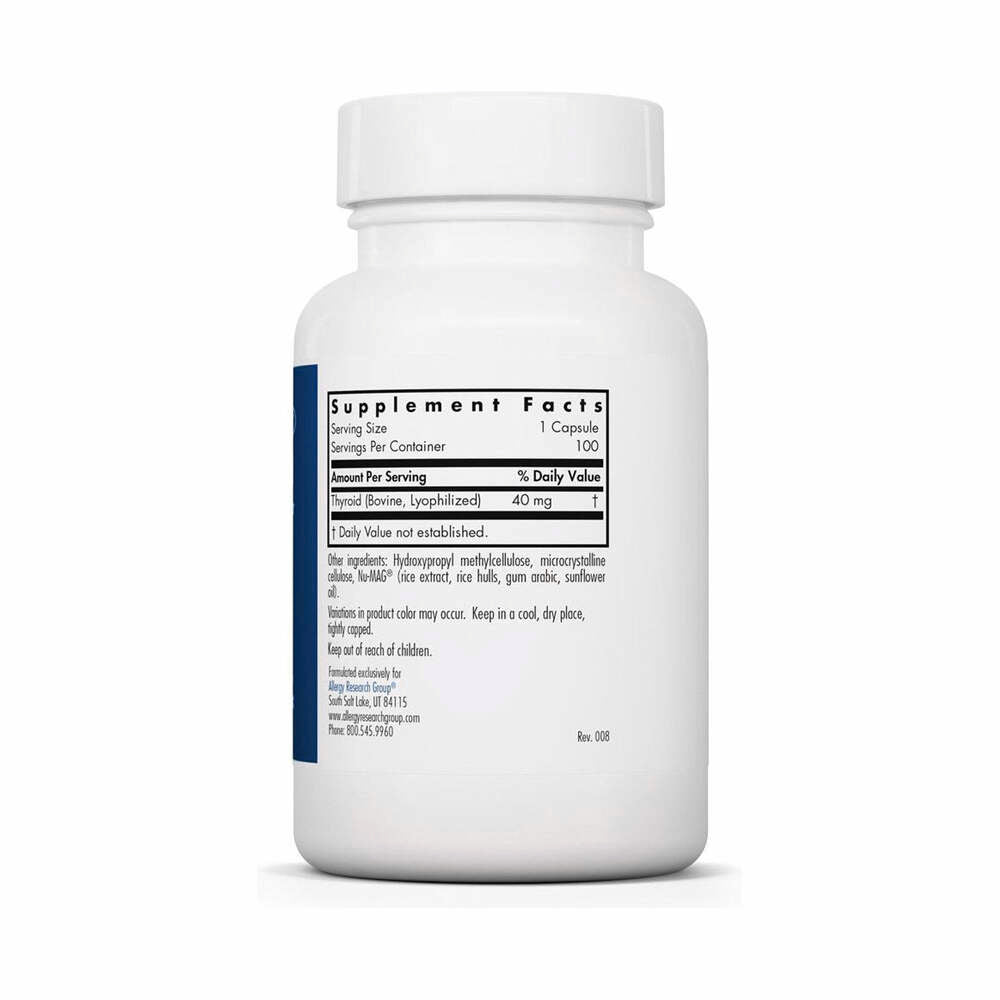 Thyroid Natural Glandular - 100 Capsules | Allergy Research Group