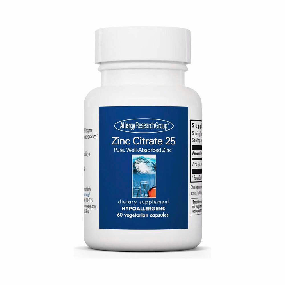 Zinc Citrate 25 - 60 Capsules | Allergy Research Group