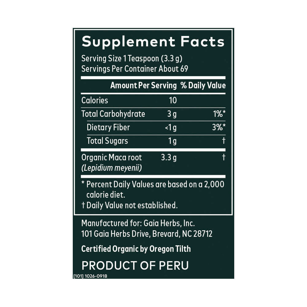 Maca Powder (Gelatinized) - 227g | Gaia Herbs