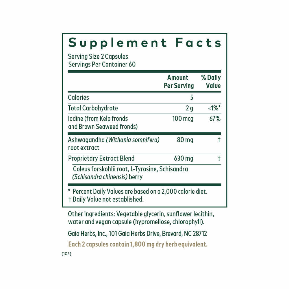 Thyroid Formula - 120 Liquid Phyto-Caps | Gaia Herbs