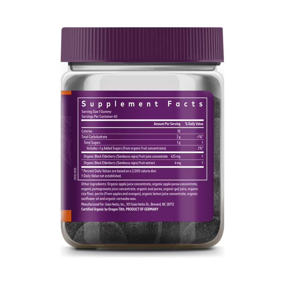 Black Elderberry Kids Daily Gummies - 40 Gummies | Gaia Herbs