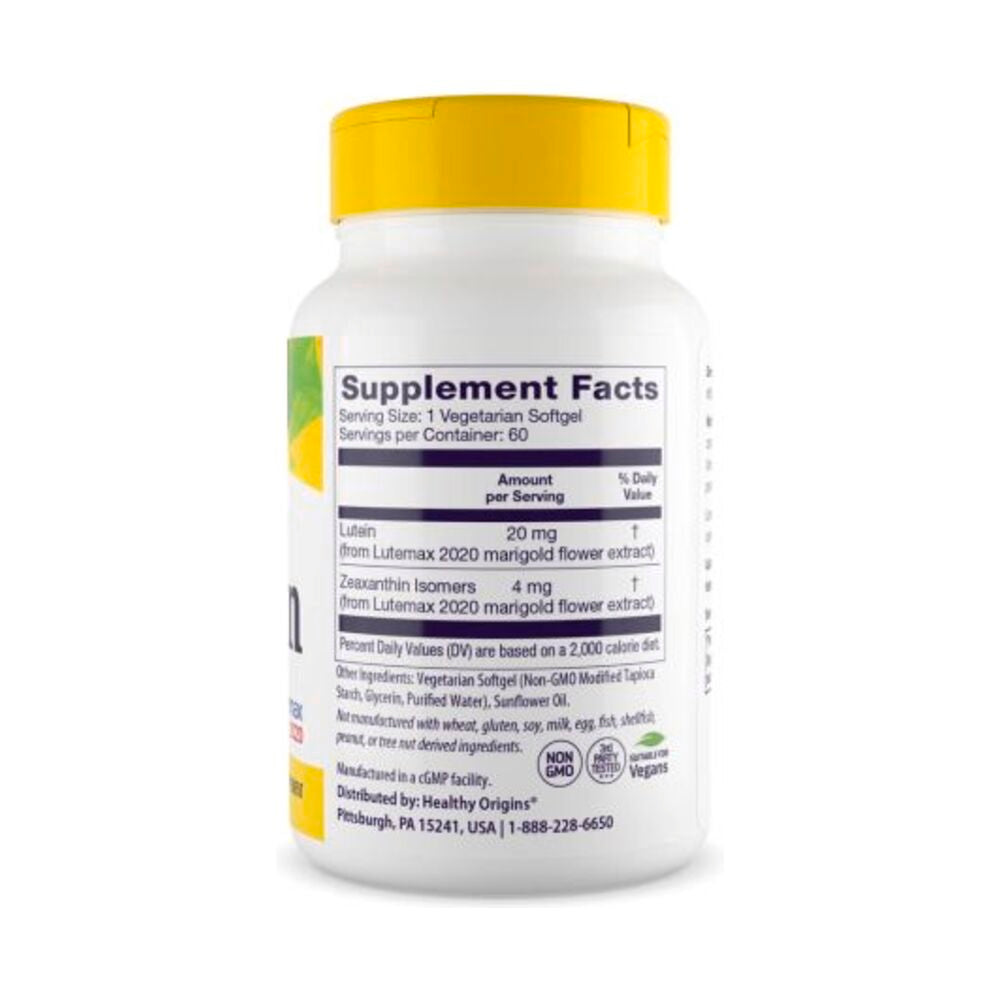 Lutein 20mg - 60 Softgels | Healthy Origins