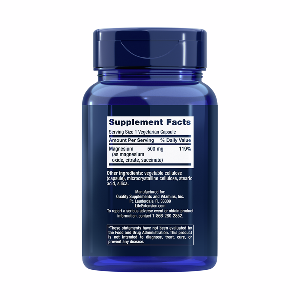 Magnesium Caps 500mg - 100 Capsules | Life Extension