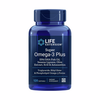 Super Omega-3 Plus EPA/DHA with Sesame Lignans, Olive Extract, Krill & Astaxanthin - 120 Softgels | Life Extension