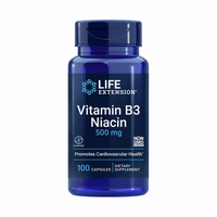 Vitamin B3 Niacin - 100 Capsules | Life Extension