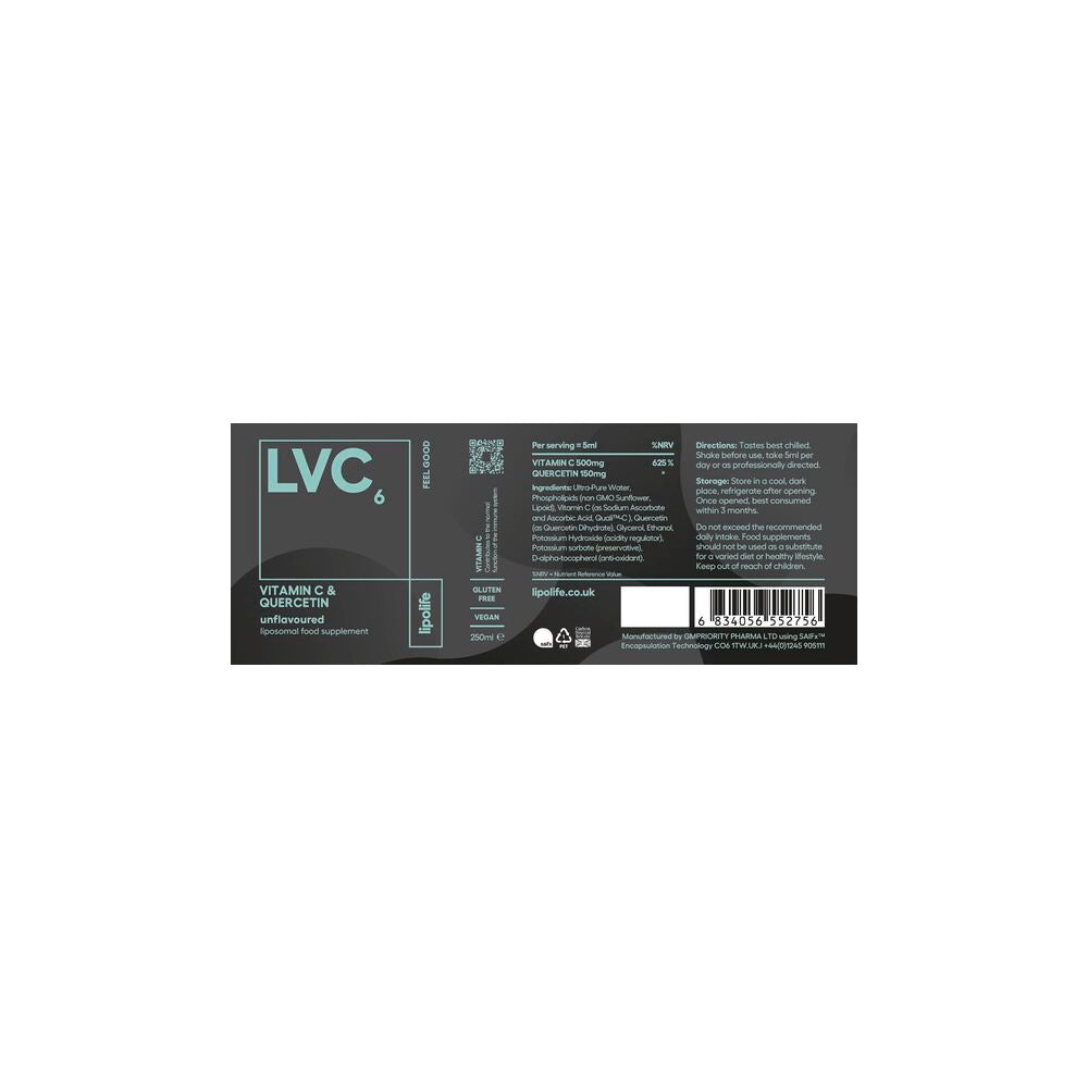 LVC6 Vitamin C & Quercetin - 250ml | LipoLife