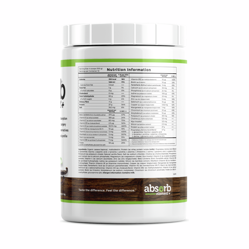 Absorb Element+ Unsweetened Vanilla – 1kg | Imix Nutrition