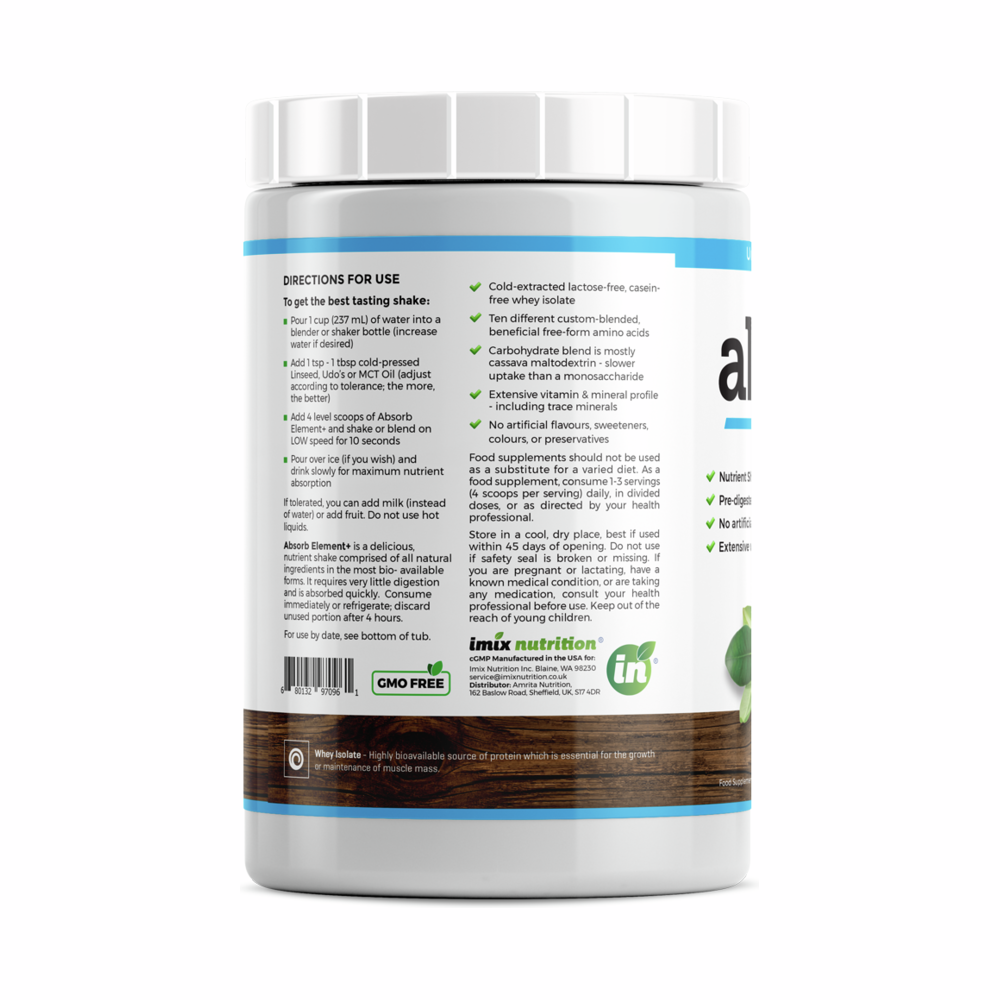 Absorb Element+ Unsweetened Chocolate - 1kg | Imix Nutrition