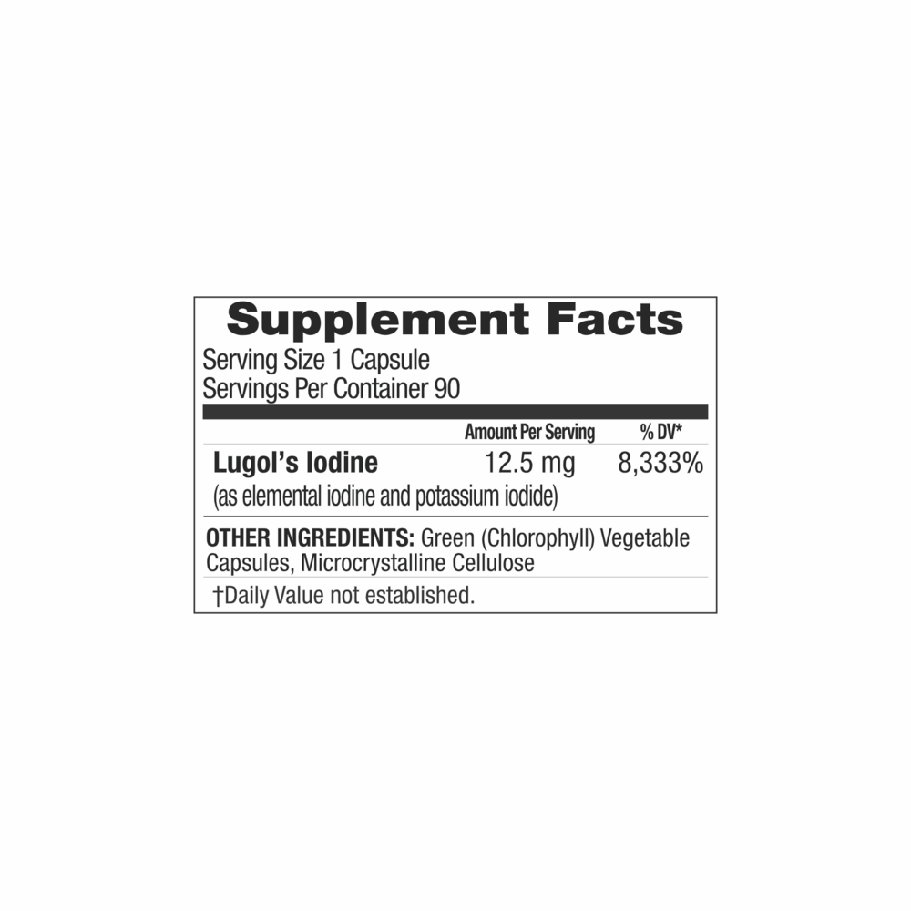 Lugol's Iodine - 90 Capsules | Mother Earth Labs