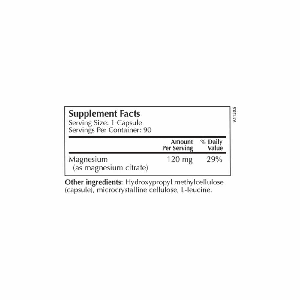 Magnesium Citrate 120mg - 90 Capsules | Moss Nutrition