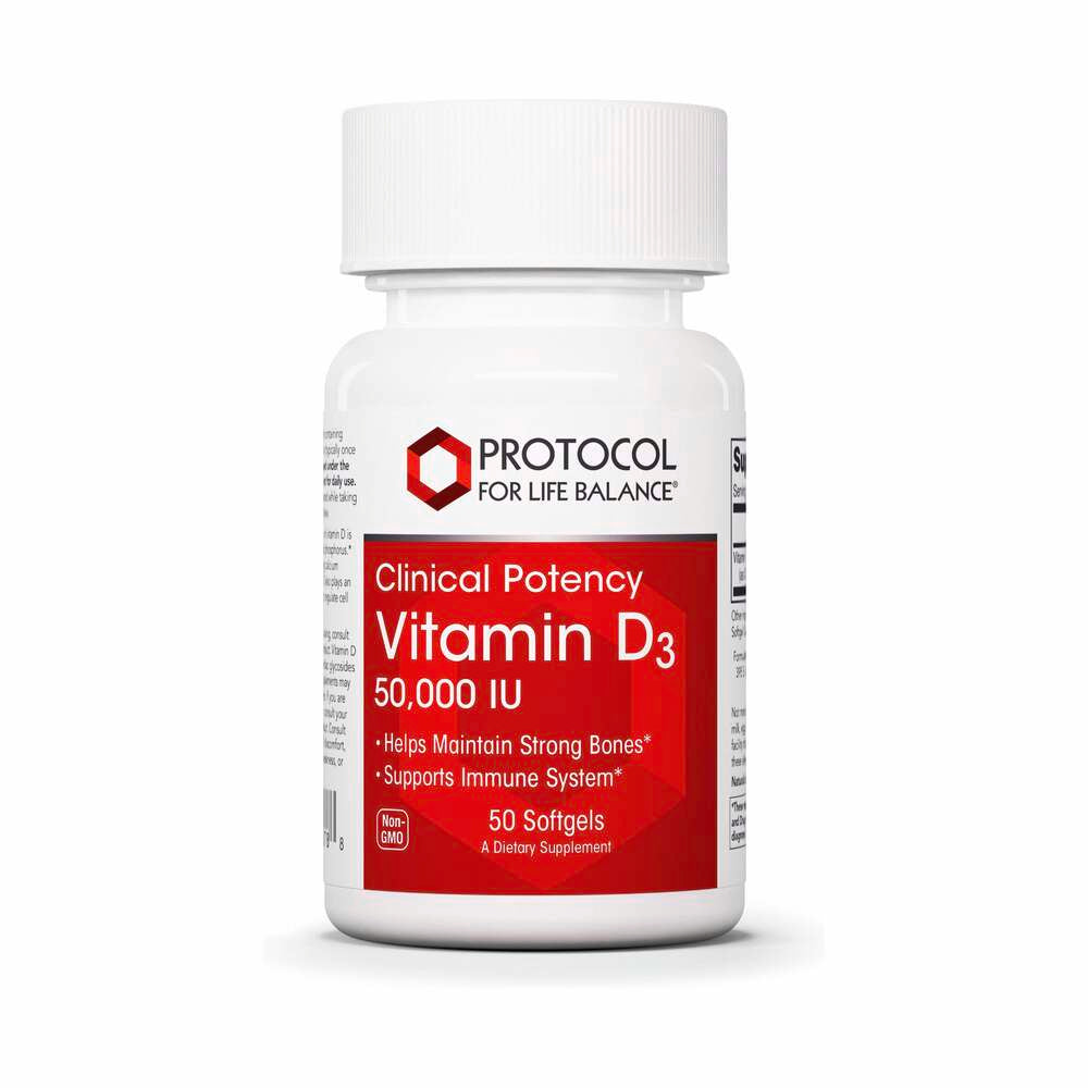 Vitamin D3 50,000 IU - 50 Softgels | Protocol for Life Balance