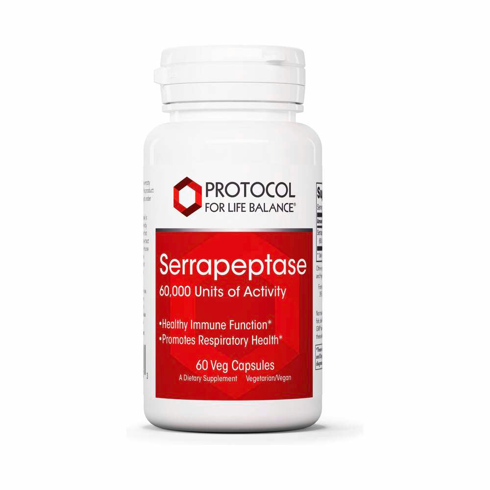 Serrapeptase (60,000 SPU's) - 60 Capsules | Protocol for Life Balance