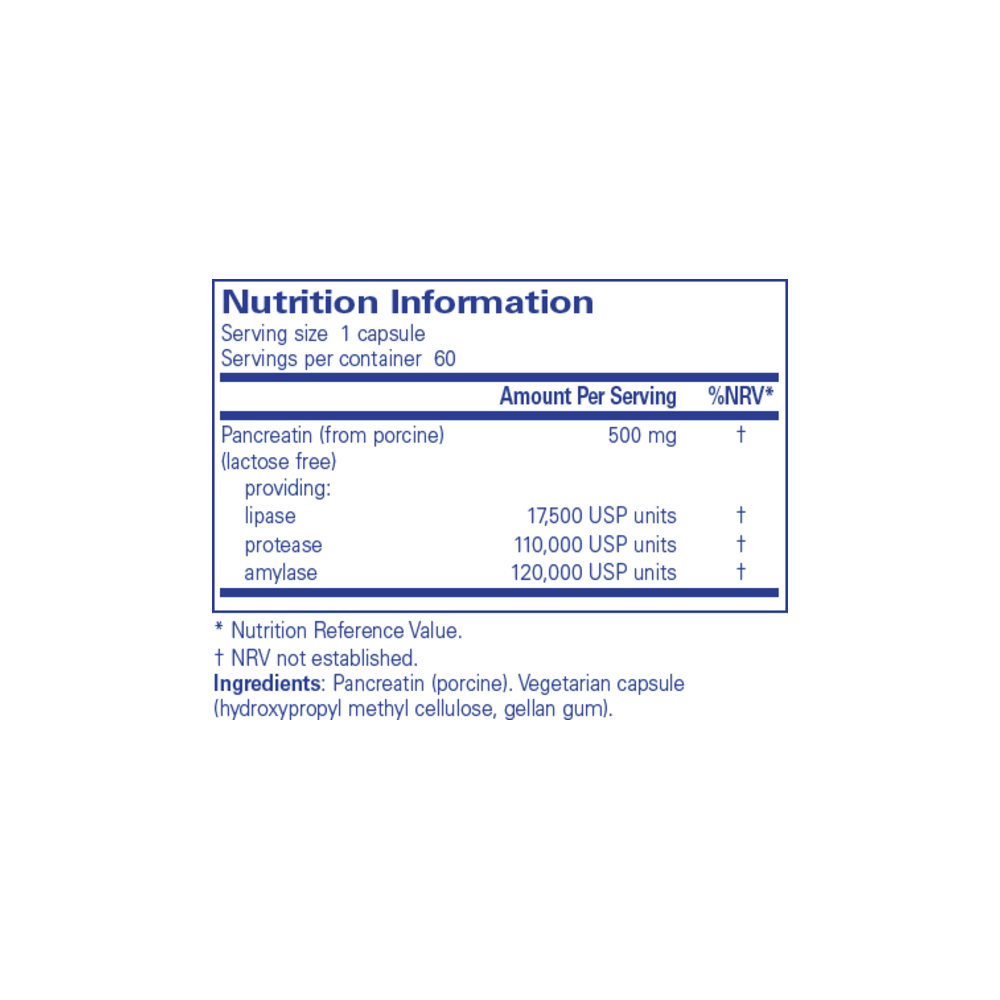 Pancreatic Enzyme Formula - 60 Capsules | Pure Encapsulations