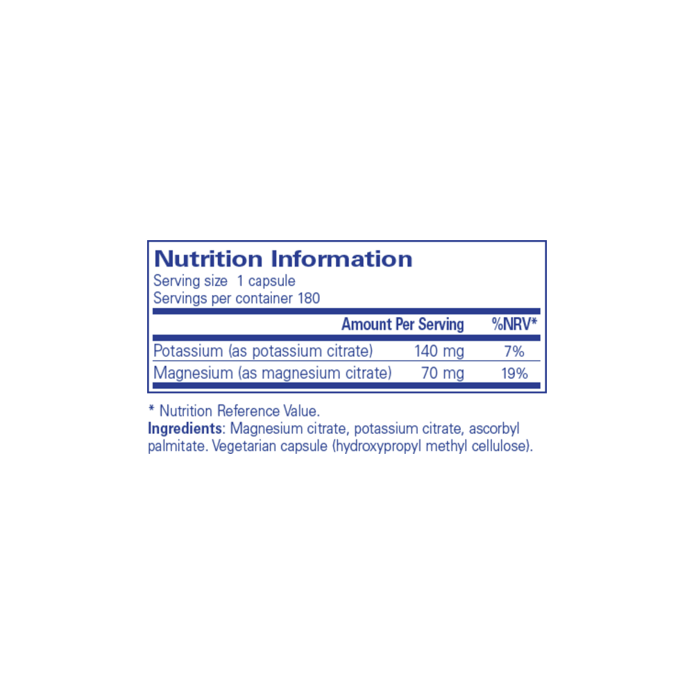 Potassium Magnesium (citrate) - 180 Capsules | Pure Encapsulations