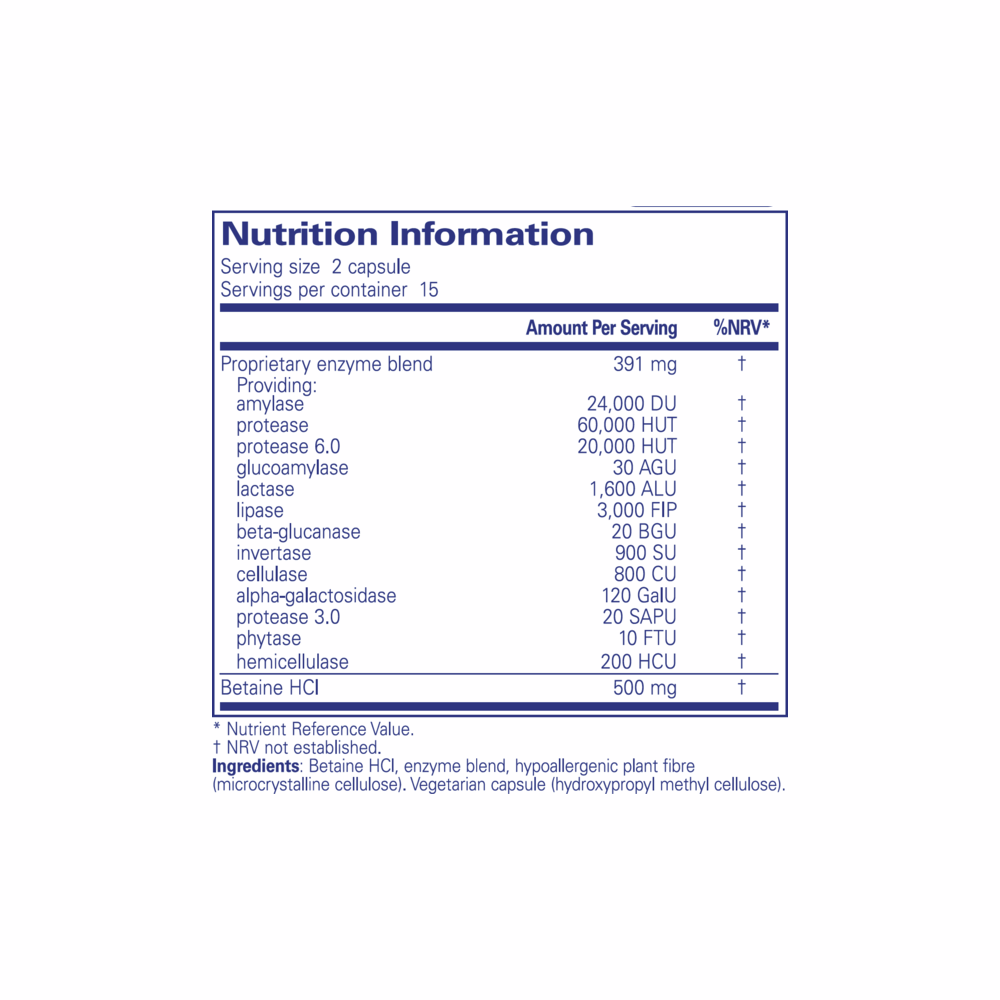 Digestive Enzymes Ultra with Betaine HCl - 30 Capsules | Pure Encapsulations