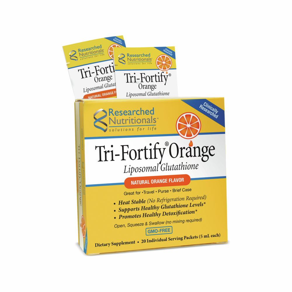 Tri-Fortify Orange (Liposomal Glutathione & Vitamin C) - 20 Pack Box | Researched Nutritionals