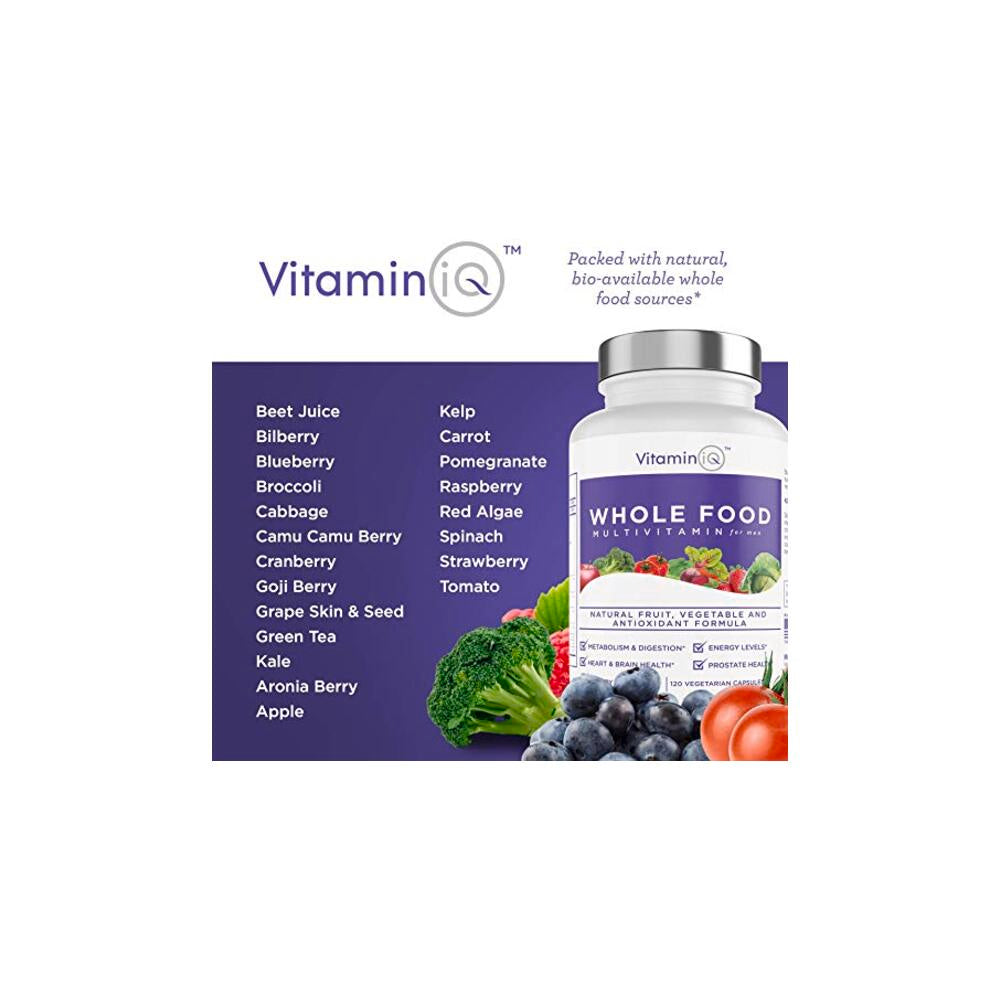 Whole Food Multivitamin for Men - 120 Capsules | Vitamin IQ