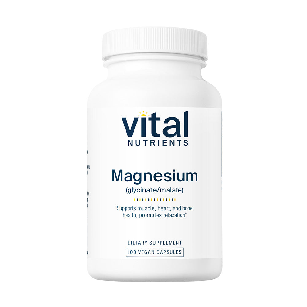 Magnesium (Glycinate/Malate) 120mg - 100 Capsules | Vital Nutrients