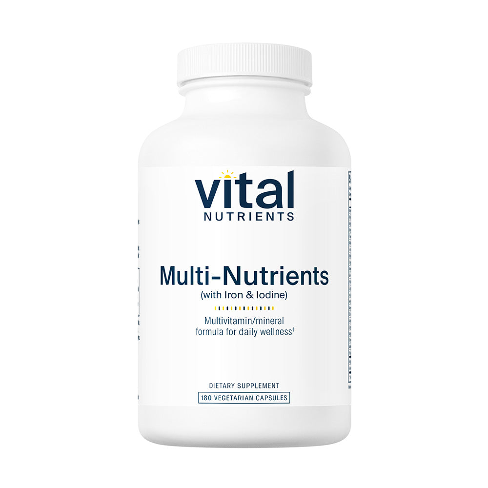 Multi-Nutrients (with Iron & Iodine) - 180 Capsules | Vital Nutrients