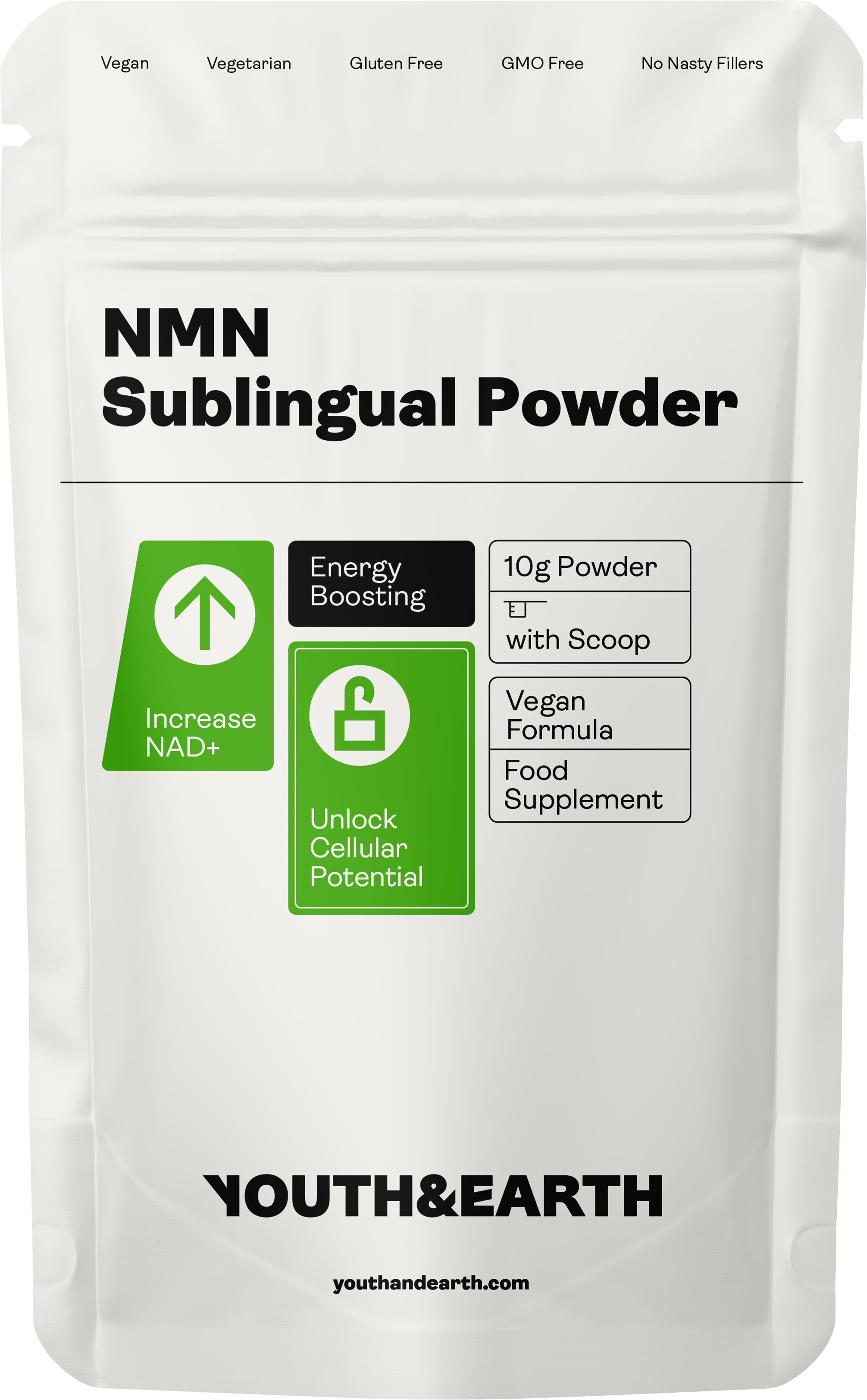 NMN Sub-Lingual Powder - 10g | Youth and Earth