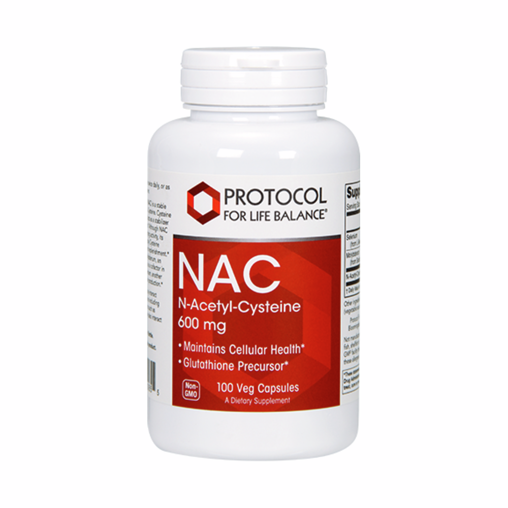 N-Acetyl-Cysteine (NAC) 600mg - 100 Capsules | Protocol for Life Balance